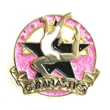 Gymnastics Pin Pink Sparkles Gymnist Y4