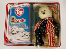 Ty Beanie Baby McDonalds SPANGLE THE BEAR 1999 International Bears Rare  Errors