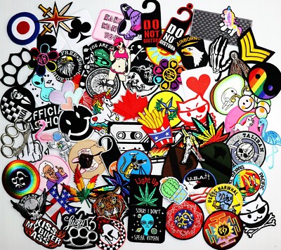 Random Styles Patch Motorcycles Biker Rocker Artwork Emblem DIY Iron on Clothes