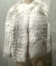 Michael Kors Collection Runway White Gray Fox Fur Coat Jacket US 6 8 / MEDIUM