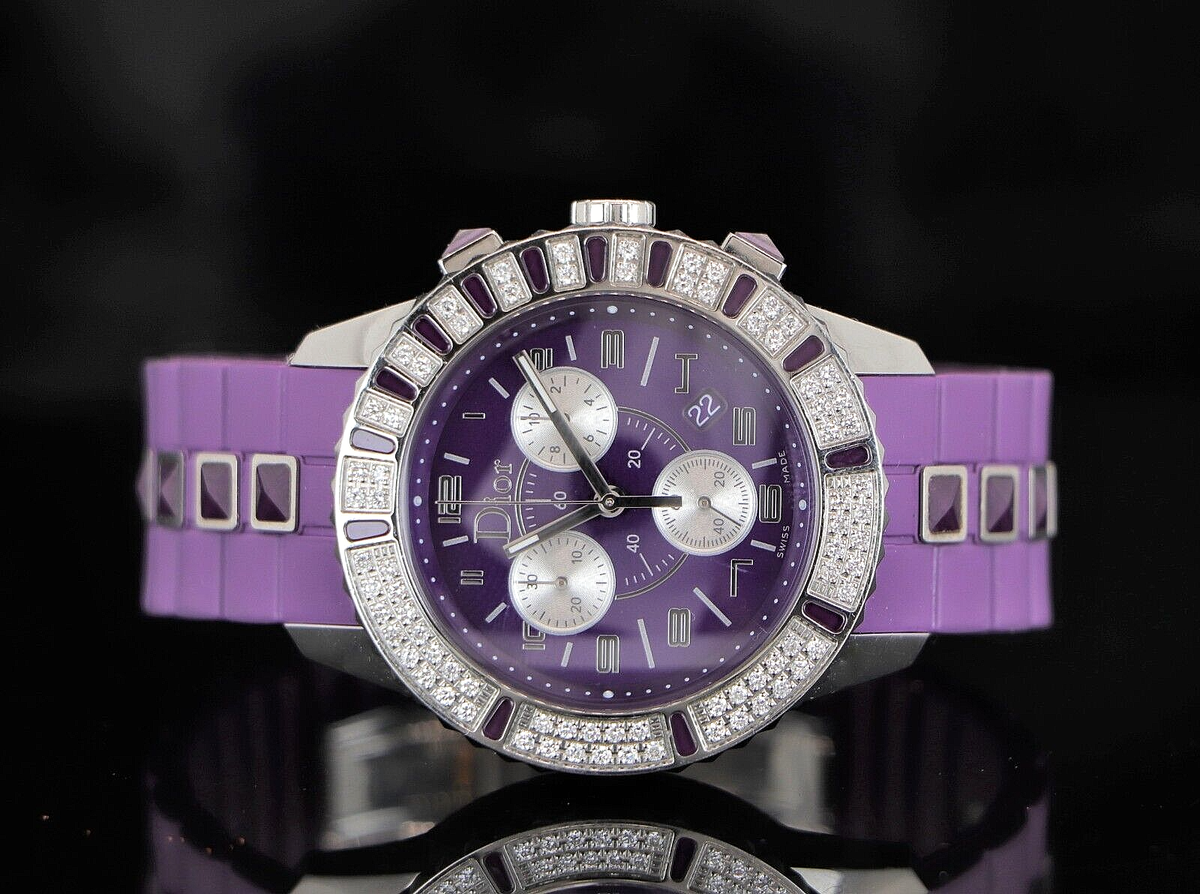 Dior crystal CD11431J diamond bezel chronograph Quartz Ladies