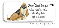 Sooo Cute Cartoon Bassett Hound Dog Puppy Personalized Return Address Labels