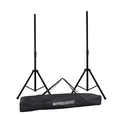 2x DJ PA Boxen Ständer Lautsprecher Boxenstative Paar Stahl 130-193cm Bk Tasche