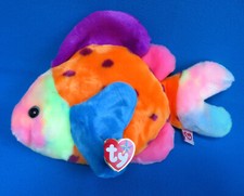 LARGE 12" MULTICOLOUR plush FISH 🐠 LIPS soft toy TY BEANIE BUDDY VINTAGE 1999