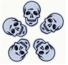 SKULL Head - Halloween - Embroidered Iron On Patch