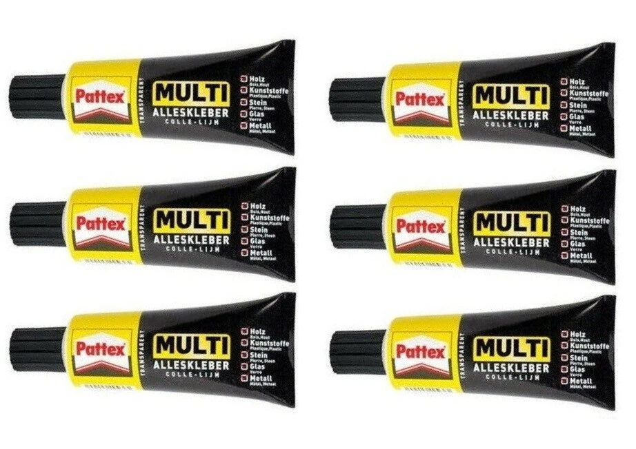 6 x Pattex Multi Alleskleber Klebstoff Kleber Reparatur Büro 50g