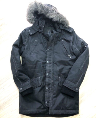 edc by Esprit Herren Winter Jacke Cargo Parka Gr.M schwarz m. abnehmbarer Kapuze