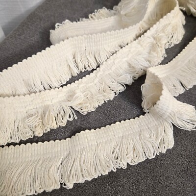 Loop Fringe Tassel Edge Trim New 6 Feet Creme 2in Pillow Upholstery Cotton