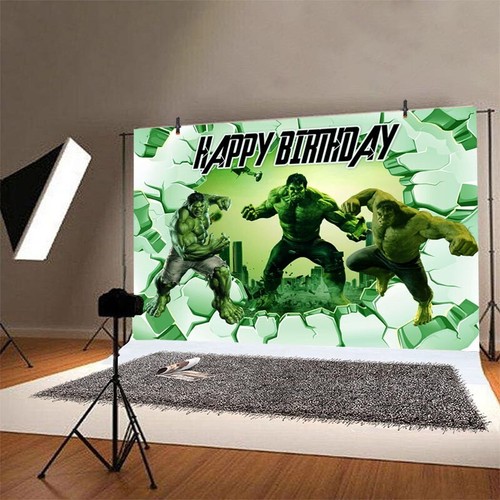 Superhero Hulk Photography Backdrop Boys Birthday Party Photo Background Banner - Picture 2 of 15