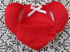 6" Bear Sized Red Heart Costume Will Fit Beanie Babies