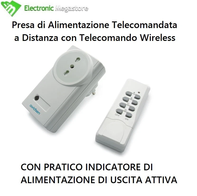 AVIDSEN Presa telecomandata a distanza Proxe con telecomando wireless 3600 W 4 canali