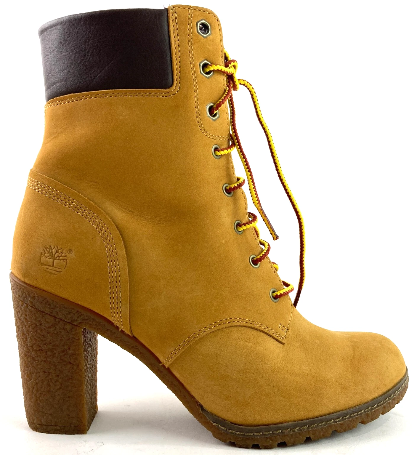 Stivali Timberland da donna in pelle di grano con tacco alto 3 pollici marroni taglia 8