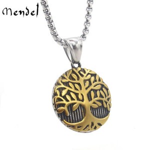 Authentic MENDEL Gold Plated Womens Celtic Tree Of Life Pendant Necklace