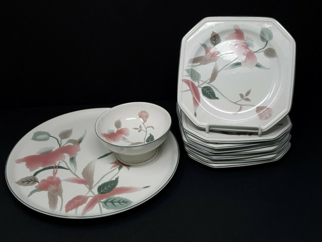 4 Salad Plates Mikasa CONTINENTAL F3003 Silk Flowers ...