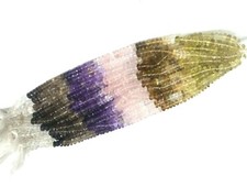 Semi Precious Multi Stone Rondelle Faceted 6-7mm Gemstone Beads 10"inch 1 Strand