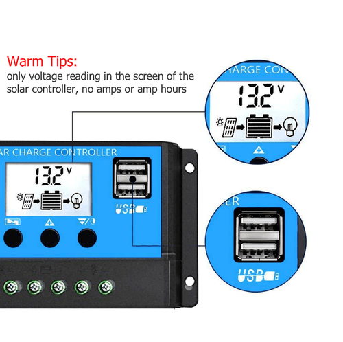 30A Solar Panel Battery Charge Controller 12V/24V LCD Regulator Auto Dual USB US - Picture 3 of 12