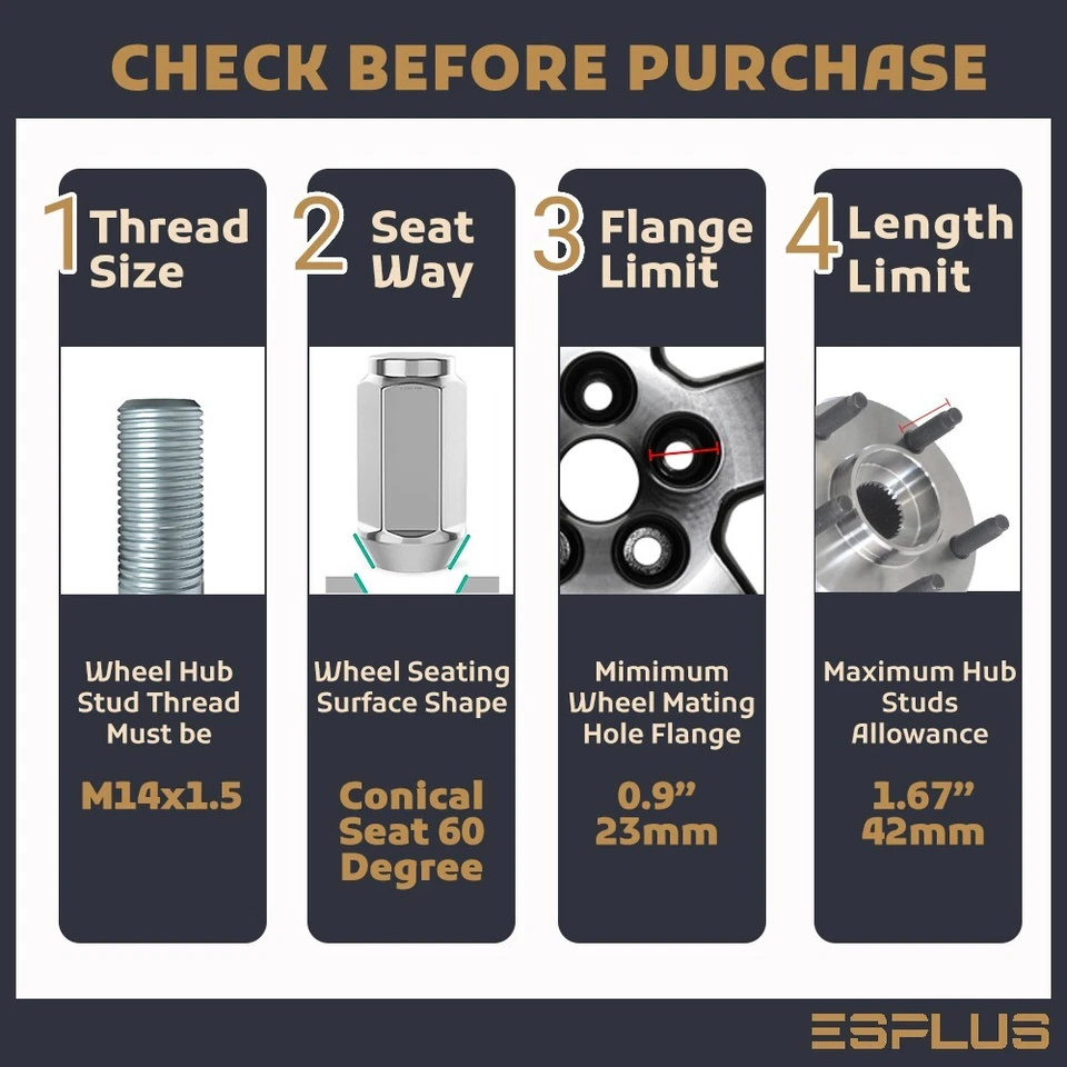 Llanta 32 piezas negra M14x1.5 1.8" tuerca apta para camioneta Chevy 8 tacos K2500/K3500 AM Foto 2 de 4