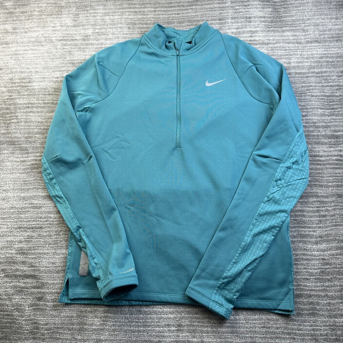 Nike Sweater Mens Large Half Zip Blue Running Division Therma Fit Pullover