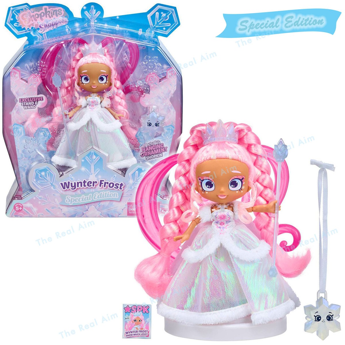 RARE! Shopkins Wynter Frost Doll with Wand & Snowflake Ornament on