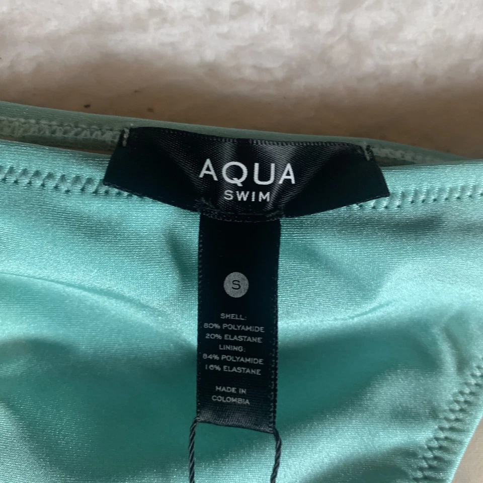 Parte inferior de bikini acanalada Aqua Swim para mujer pequeña Aqua poliéster elástico regular S9806 Foto 3 de 4