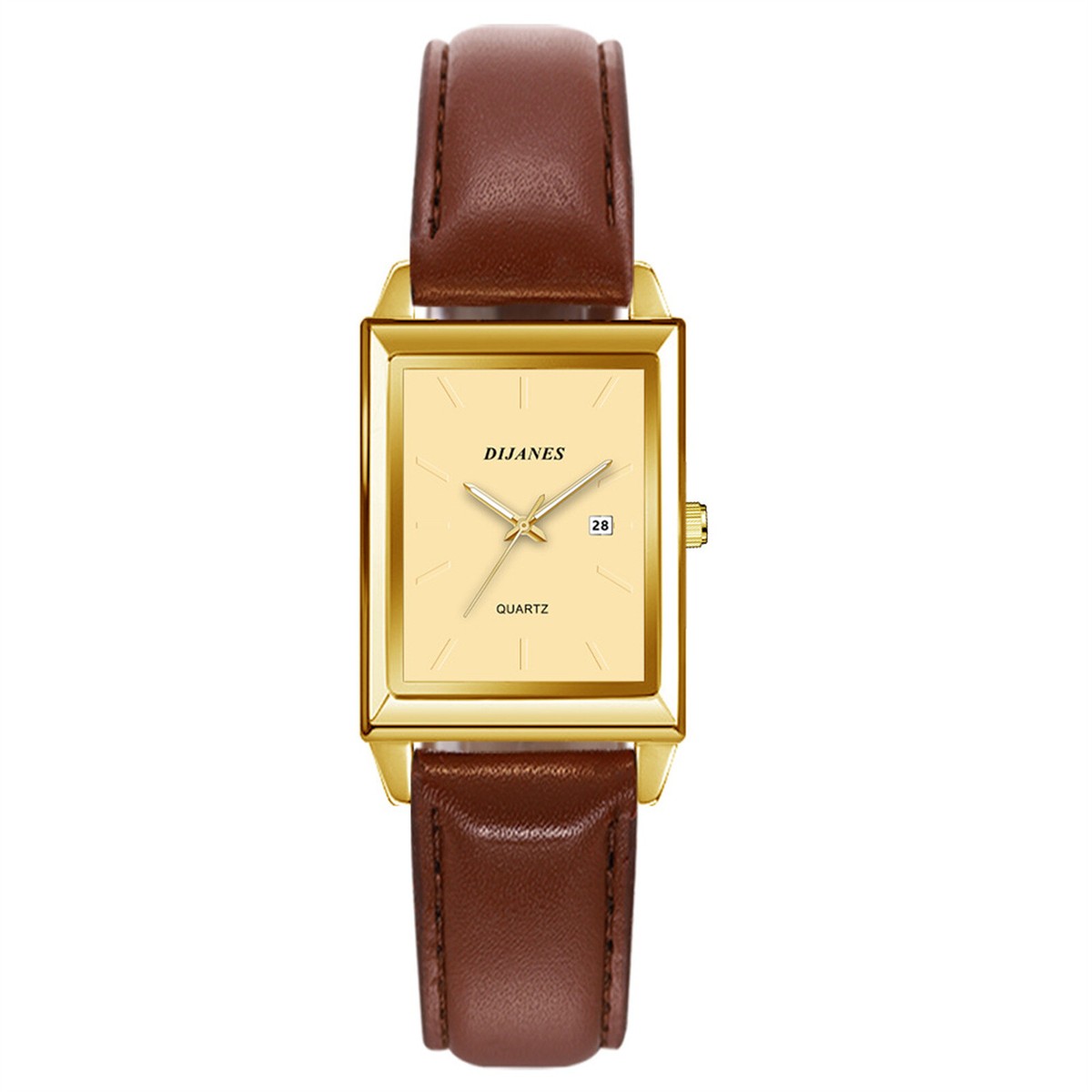 JewelryWe Vintage Leather Strap Wide Band Wristwatch Cuff
