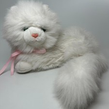 Vintage Russ Nikki Persian Kitty Cat White Plush Green Eyes Fluffy Long Hair