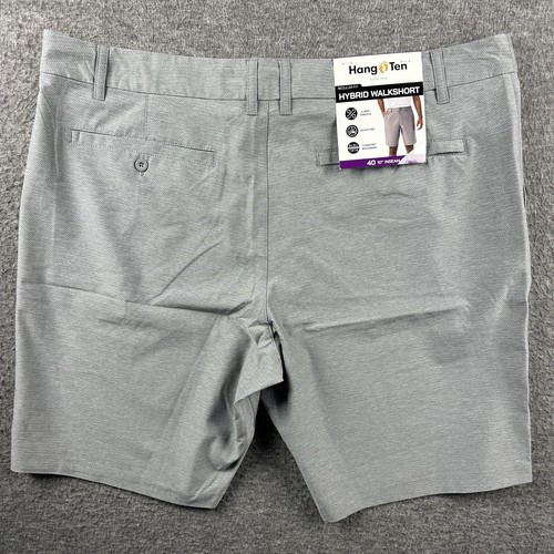 Hang Ten Herren 40 Hybrid Walk Short Stretch Stoff Komfort Schnelltrocknend Grau Neu mit Etikett - Bild 2 von 7