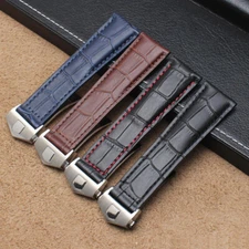 Luxury Leather Watch Band Bracelet Strap Deployment Clasp Buckle Replacement