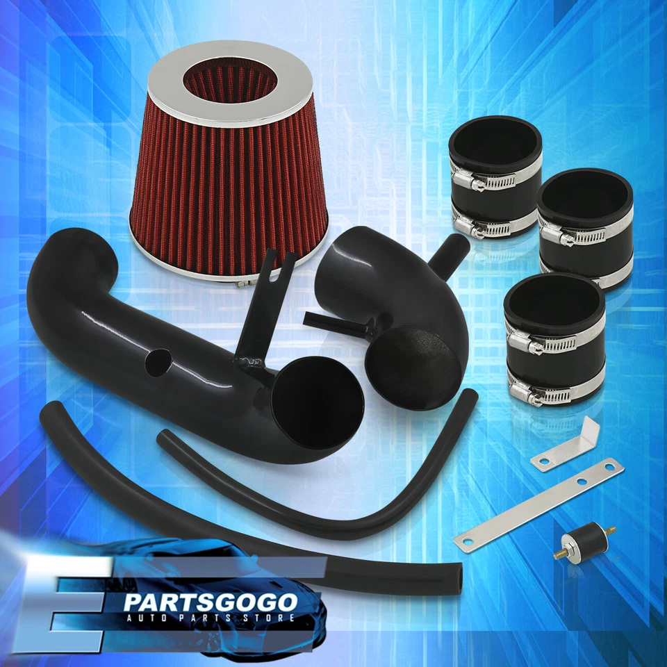 For 97-01 Hyundai Tiburon / 96-00 Elantra CAI Cold Air Intake Kit Black + Filter - Image 4 of 4