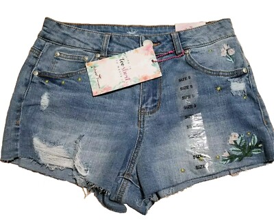 ALMOST FAMOUS Jr SIZE HIGH RISE CUT-OFF DENIM SHORTS