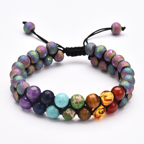 7 Chakra Heilung Tigerauge Naturstein Yoga Energie Perlen Armband Schmuck Heiß - Bild 274 von 324