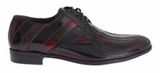 Dolce & Gabbana Black Bordeaux Leather Dress Formal Men's Shoes Authentic