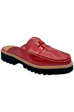 Donald Pliner Women's Hillie Crinkle Patent Slip On Loafers Tomato