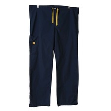 Navy Blue Unisex Small Scrub Pants Navy W/ Yellow Drawstring Pockets D-32