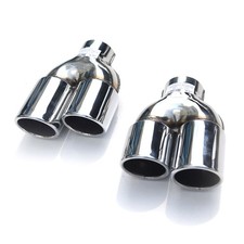 Auspuffblende Endrohr für Mercedes C Klasse W203 2000-2007 Edelstahl Chrom 2tlg