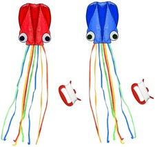 Large Octopus Kite Long Tail Easy Flyer Beach Kite for Kids and Adults