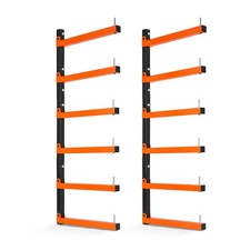 VEVOR Lumber Rack 6-Tier 2-Pack 110 lbs Foldable Steel Wall-Mounted Storage