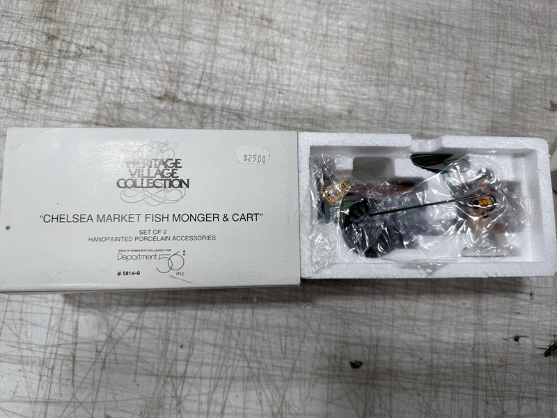 Dept 56 58149 Chelsea Market Fish Monger cart heritage village accessory xmas