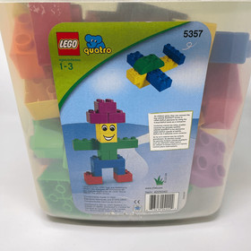 Vintage Lego Quatro Bucket Lid 73 Building Blocks Bricks Set 5357 XL Duplo 2004