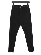 Topshop Women's Jeans W 30 in Black Cotton with Elastane, Polyester Skinny