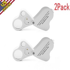 30x 60x Jeweler's Loupe Dual lenses Band Light Antique geology Magnifier Lens A