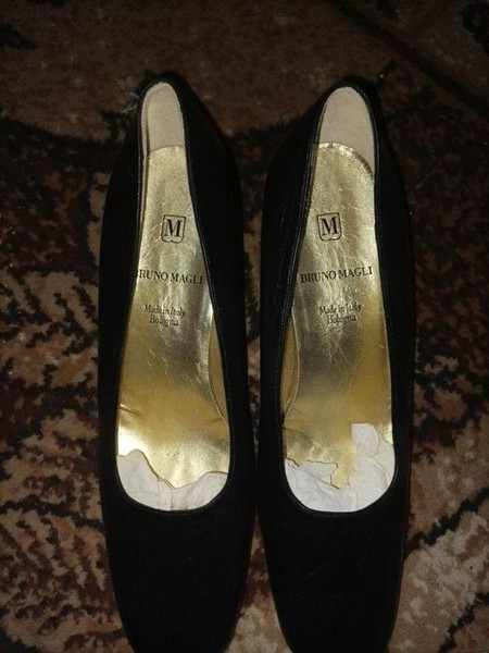 Women Bruno Magli Heels Black Synthetic Leather 38