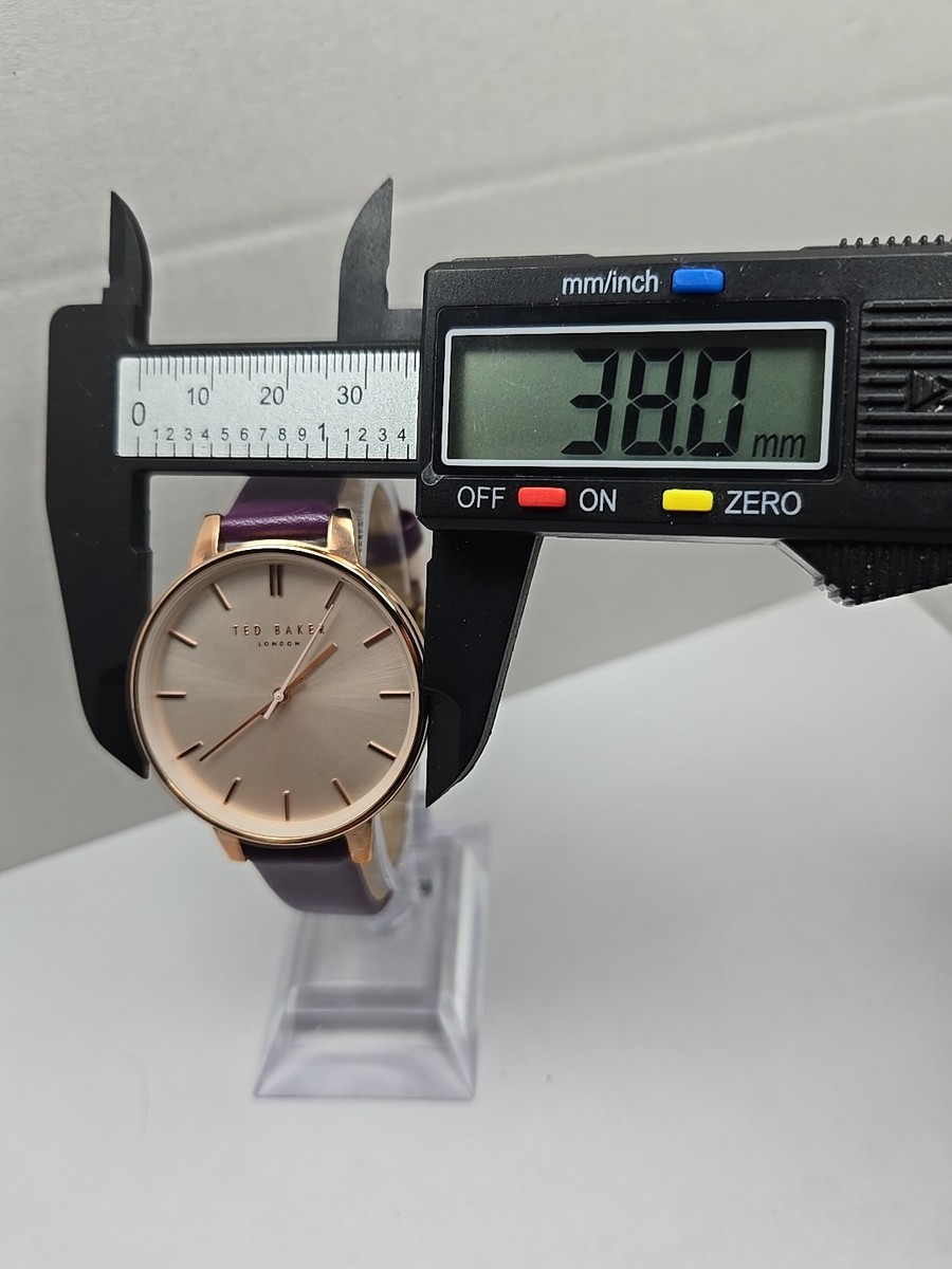 Ted Baker London Womens Quartz Watch Purple Leather Strap 