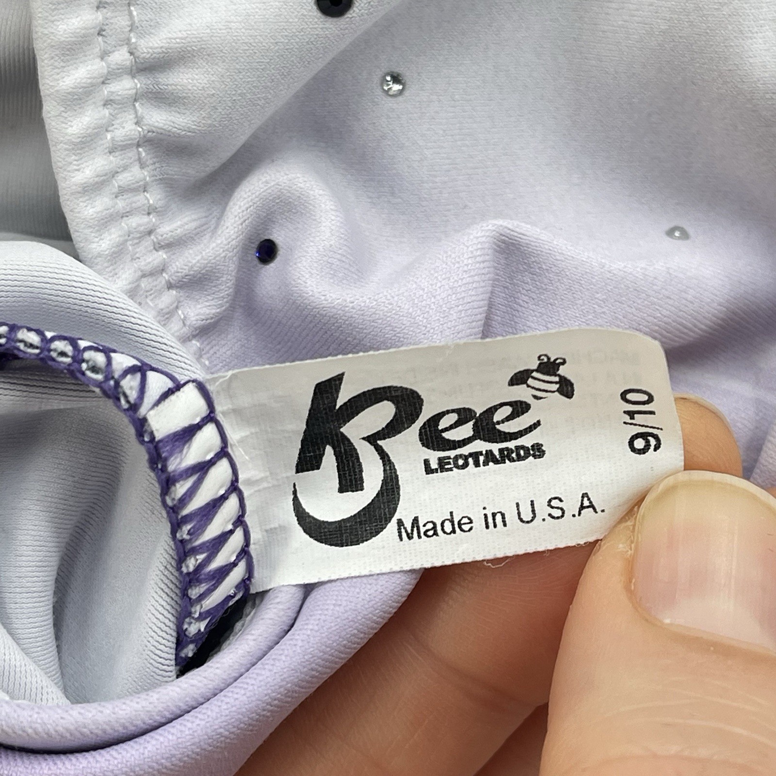 Byers Leotard Girls 9/10 Purple Rhinestones Gymnastics Competition Bee Leotards