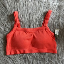 No Boundaries Seamless Bralette Womens Size XL Coral Ribbed Bra Wireless