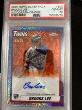 2025 Topps Silver Pack Brooks Lee Autograph-Orange 03/25 PSA GEM MT 10