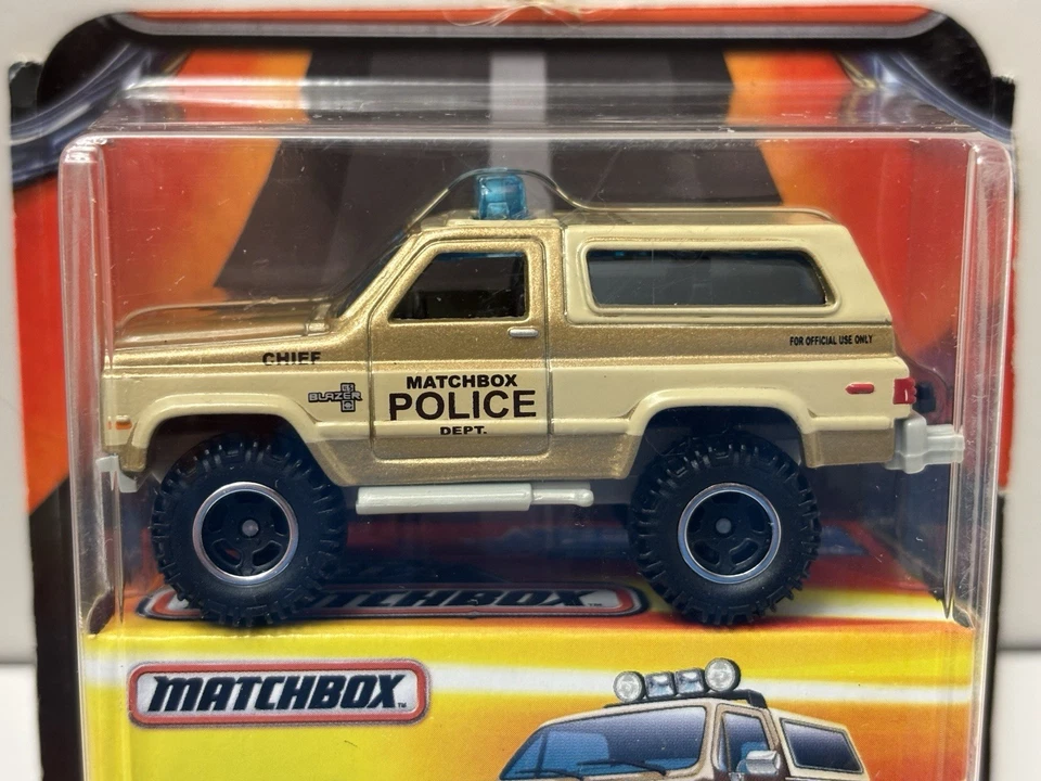Matchbox “Best Of” 1989 Chevy Blazer 4x4 Police “Stranger Things” New BAD CARD - Image 2 of 4