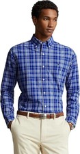Polo Ralph Lauren Mens M 15.5" Classic Fit Oxford Shirt Plaid w/ Blue Pony NWT