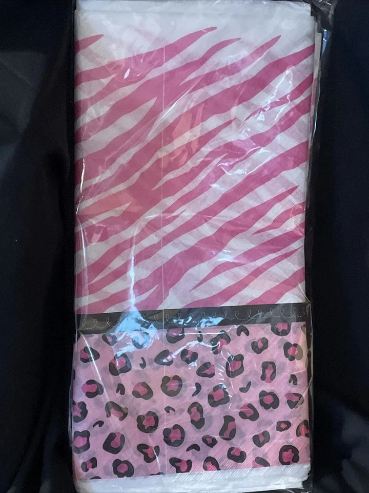 Sweet Safari Girl Jungle Animal Pink Baby Shower Party Decoration Tablecover - Image 2 of 4