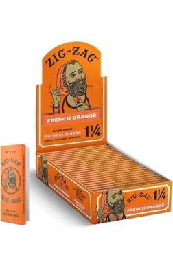 Zig-Zag Rolling Papers - 1 1/4 French Orange - 24 Booklets with 32 Papers each